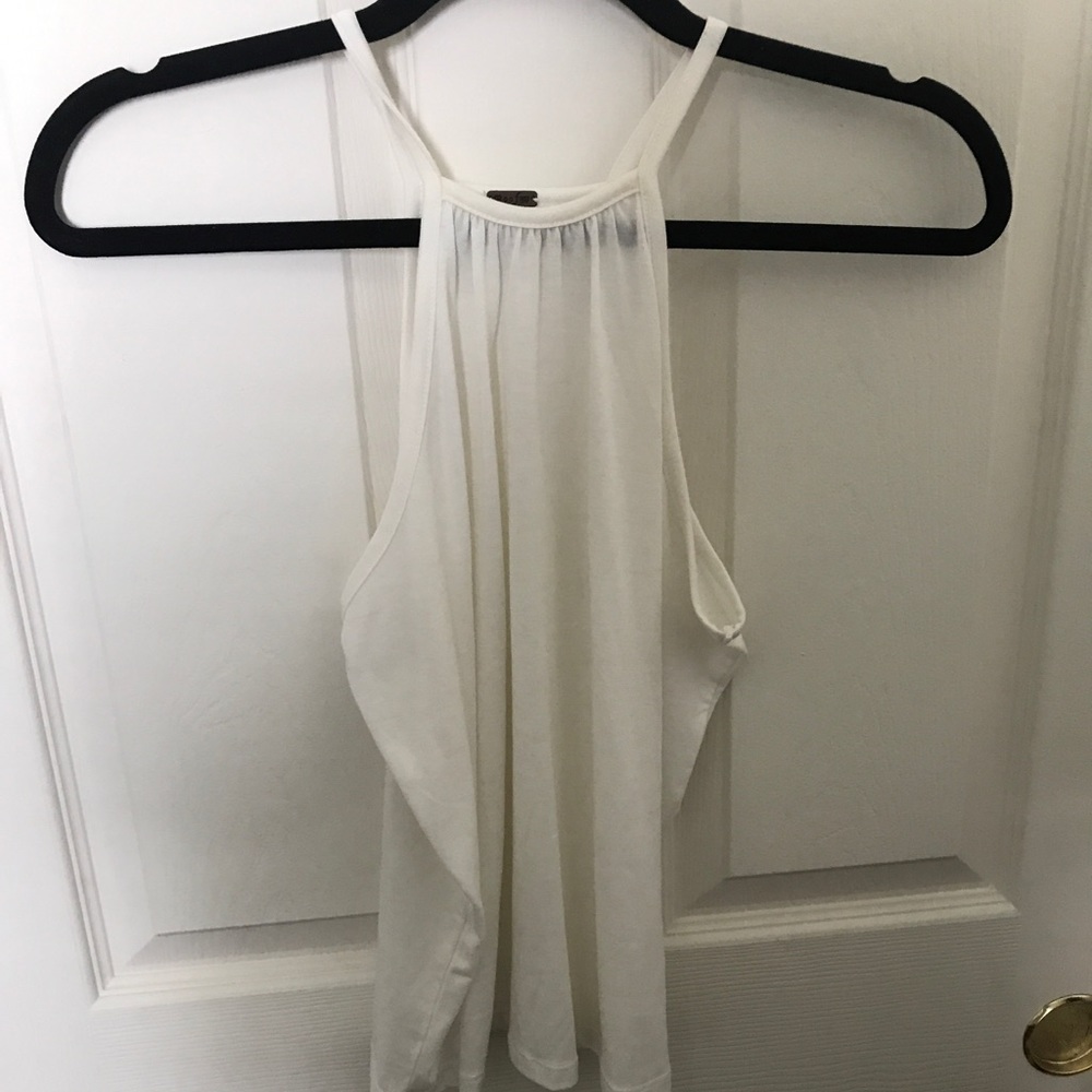 White Halter Crop Top